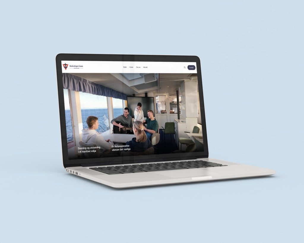 PC med bilde av hjemmesidene til Gann